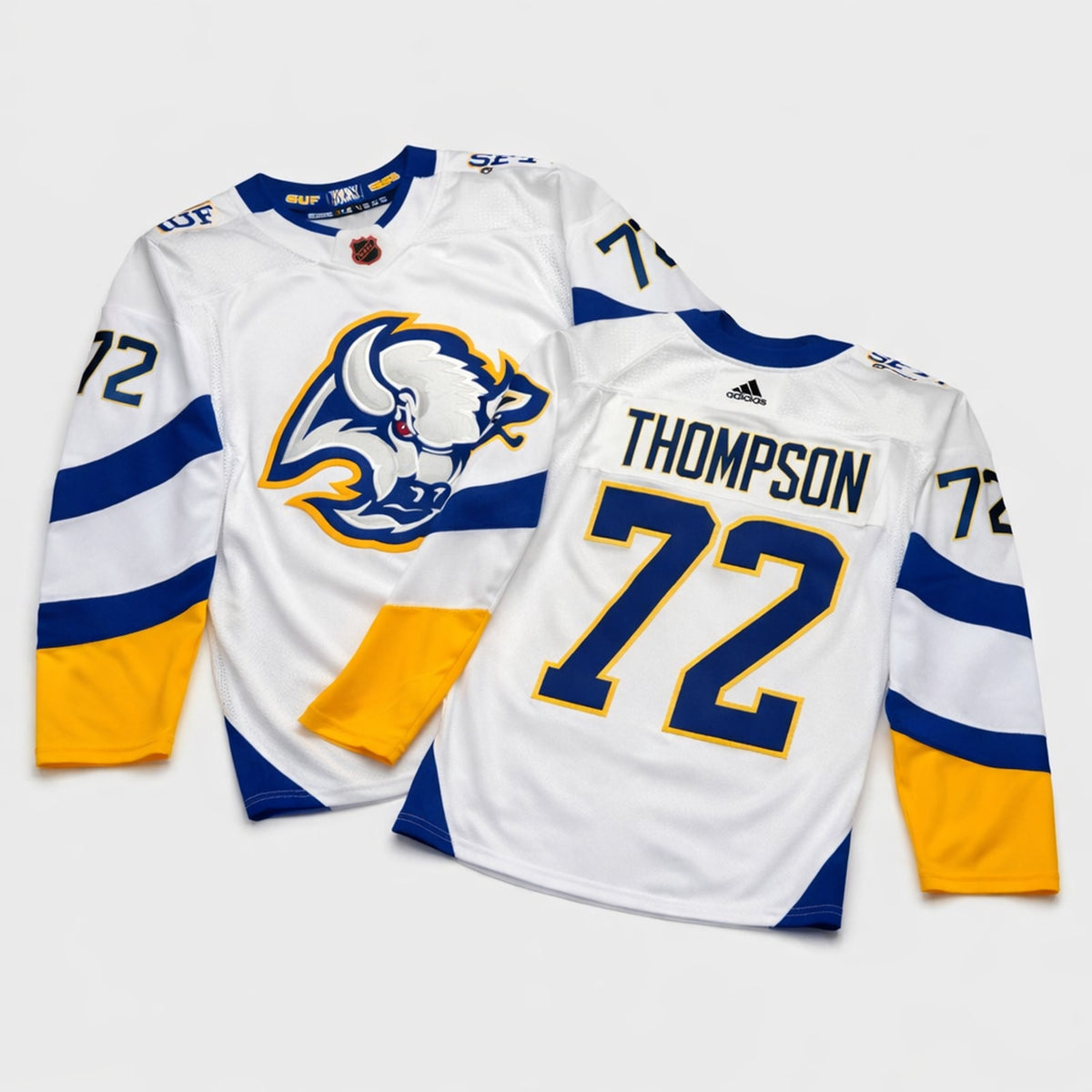 Thompson 72 Buffalo Retro Hockey Jersey White - 3