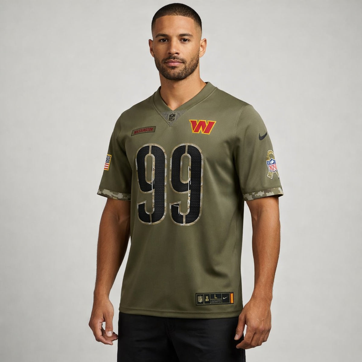 Young 99 Olive Washington Football Jersey - 4