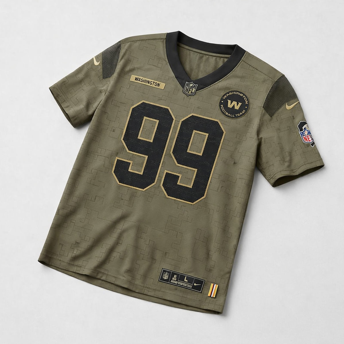 Young 99 Washington Olive Football Jersey - 3