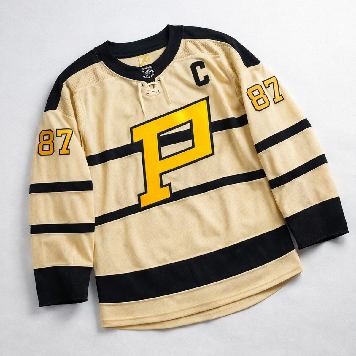 Crosby 87 Pittsburgh Cream Hockey Jersey - 3