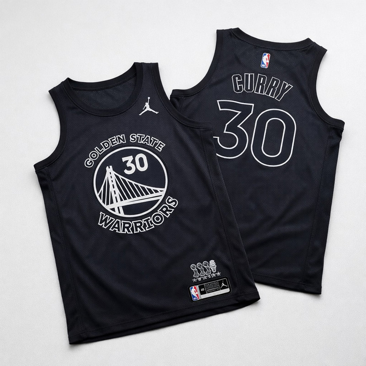 Curry 30 Golden State Warriors Black Basketball Jersey - 3