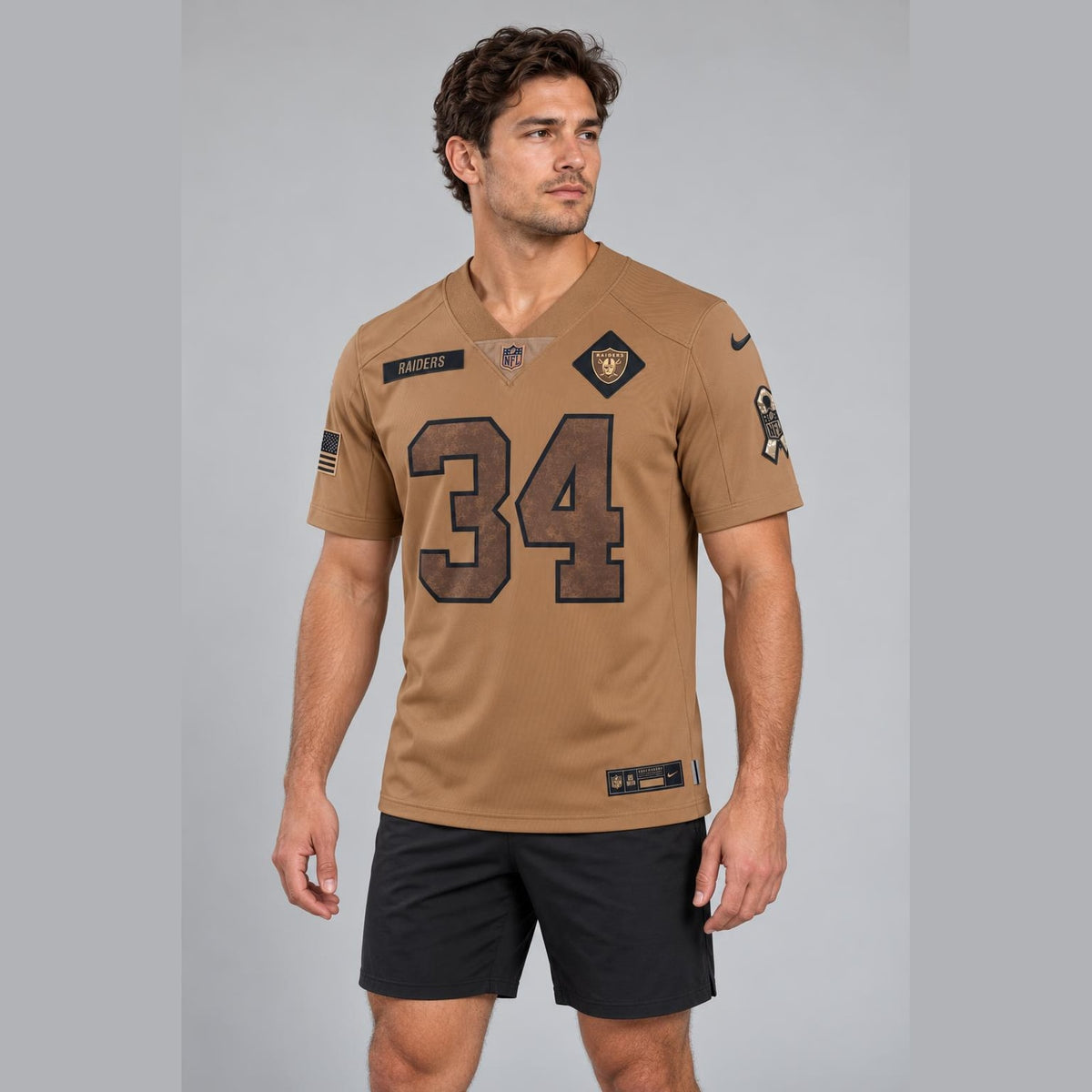 Jackson 34 Raiders Football Jersey Salute To Service - 4