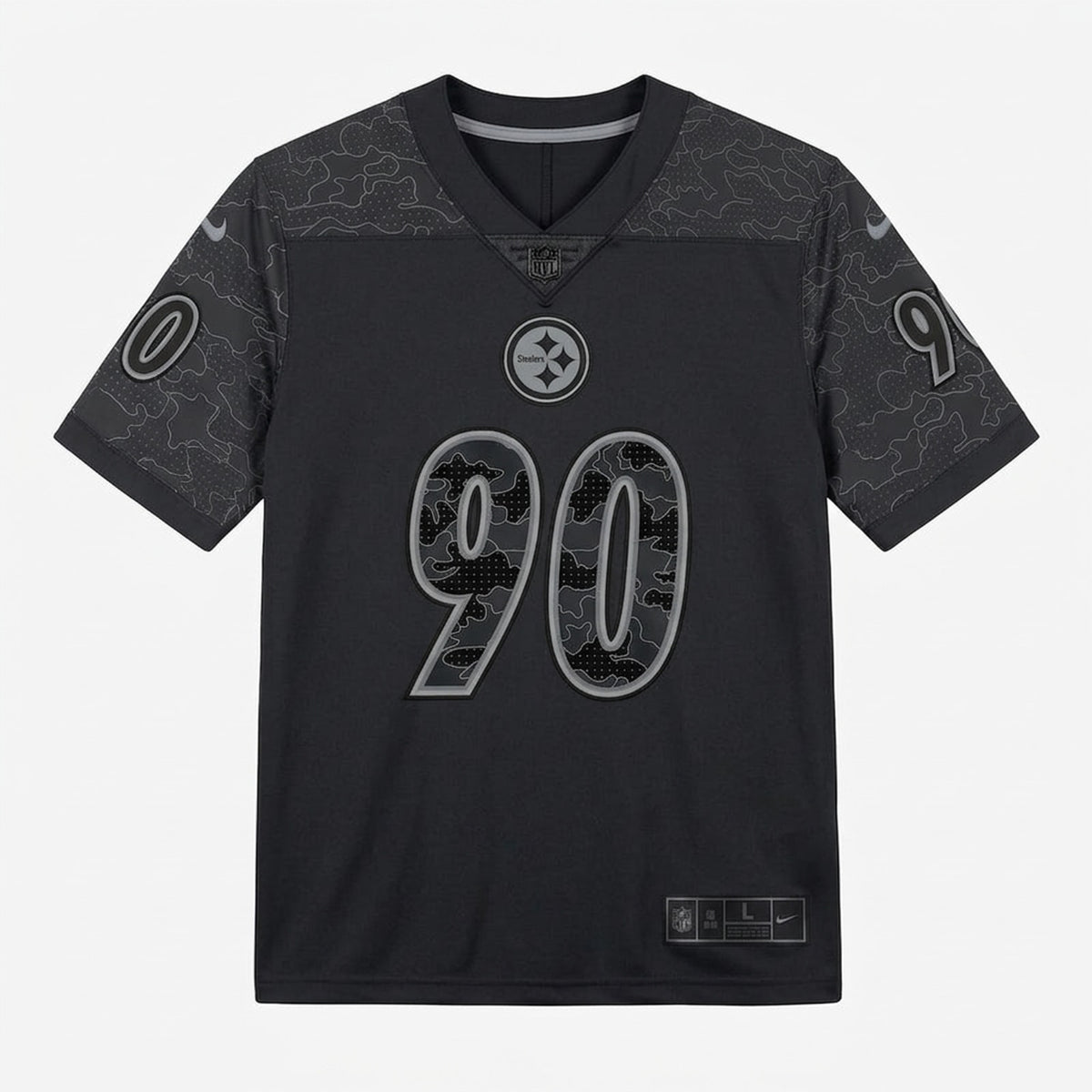 Watt 90 Pittsburgh Blackout Football Jersey - 1