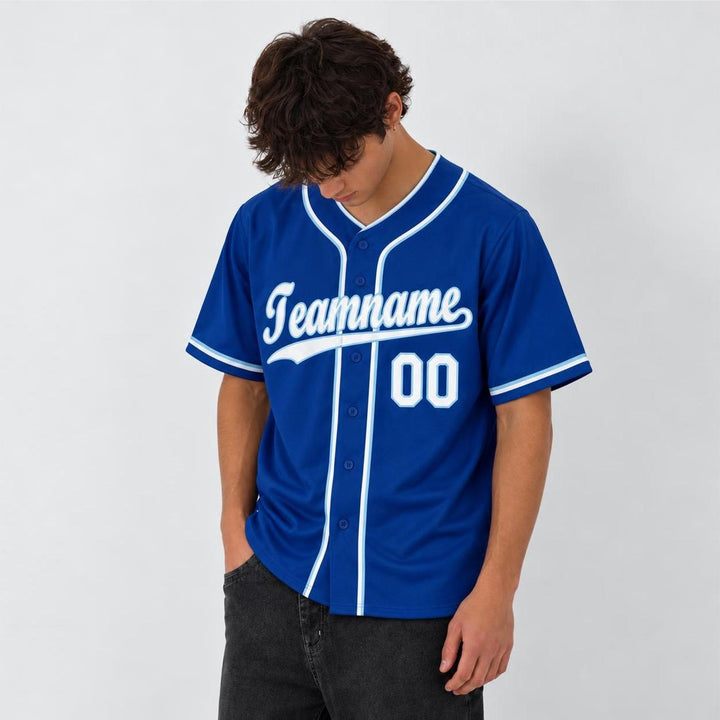 Custom Royal Blue Baseball Jersey – Personalized Team Name and Number