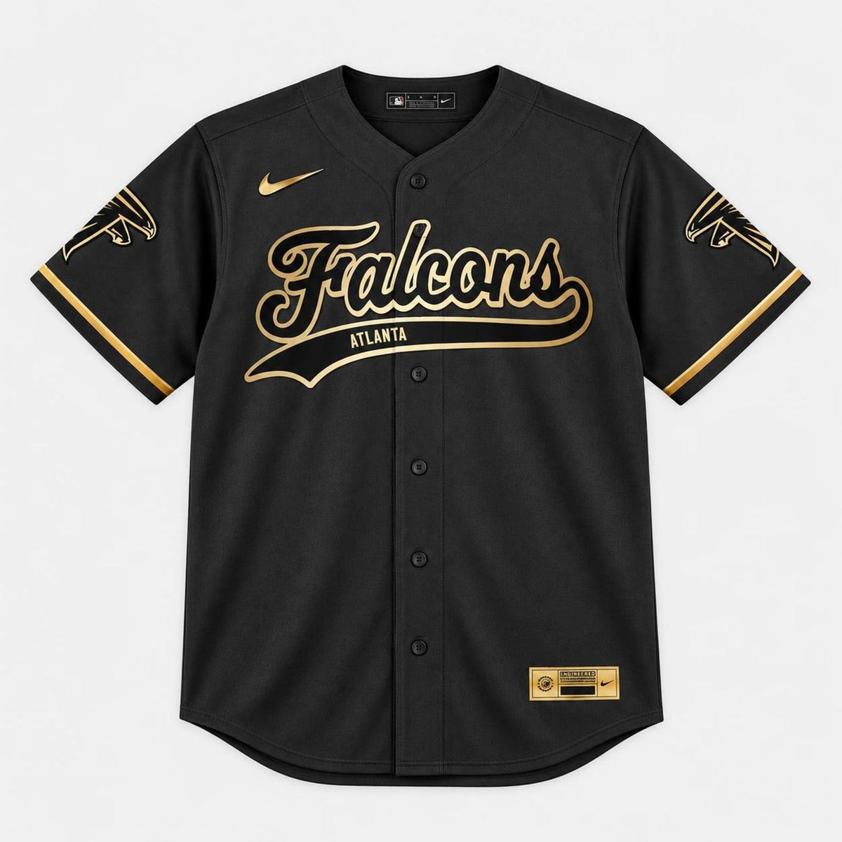 Atlanta Black Gold Baseball Jersey - Custom Name and Number - 1
