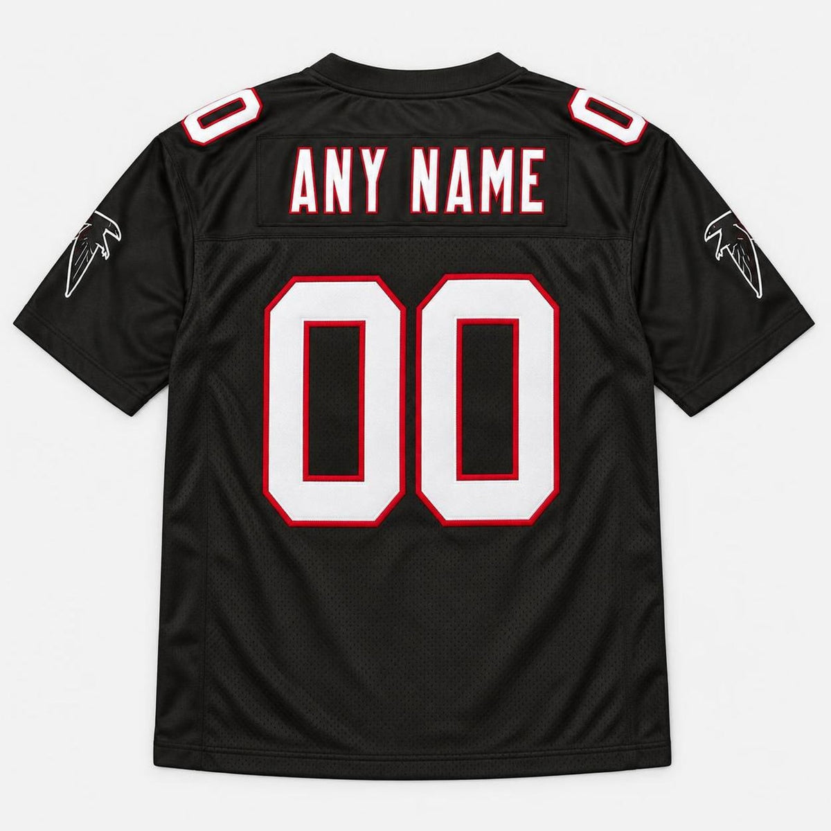 Black Red Football Jersey - Custom Name and Number - 6