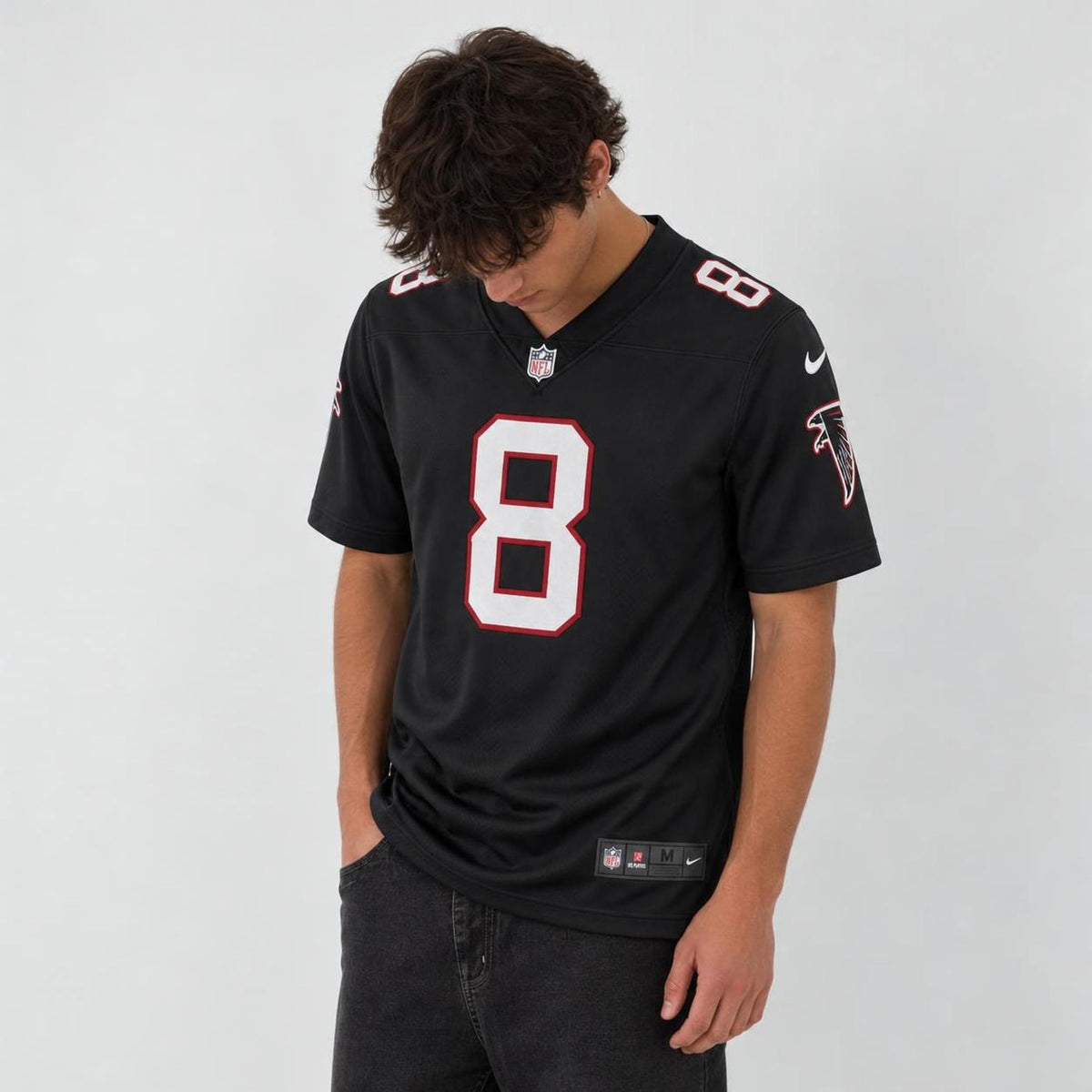 Pitts 8 Black Football Jersey - 2