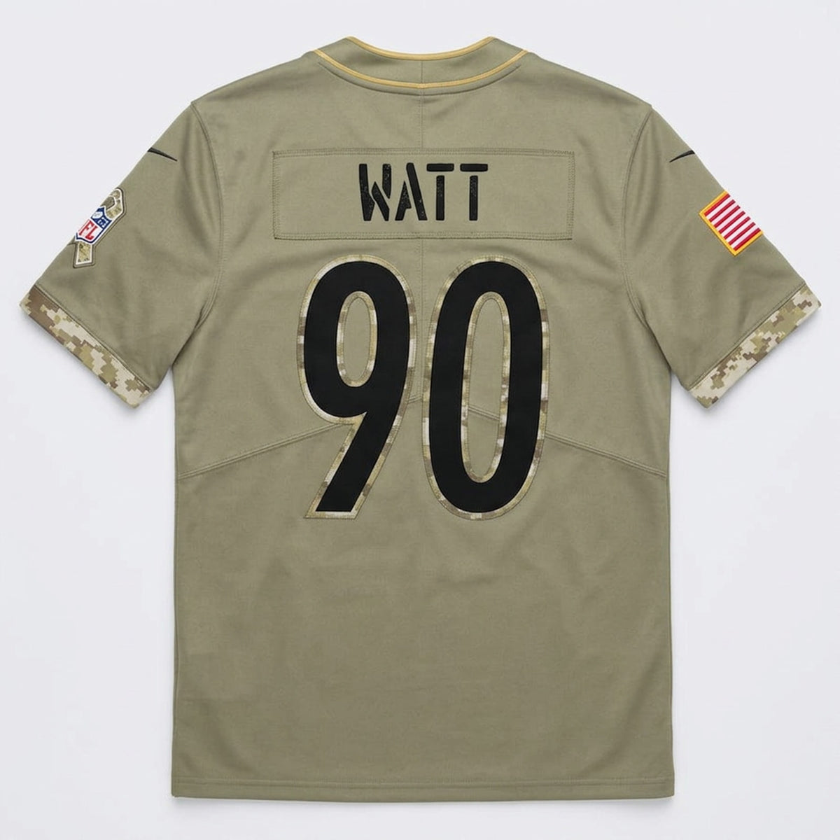 Watt 90 Pittsburgh Football Jersey Olive - 2