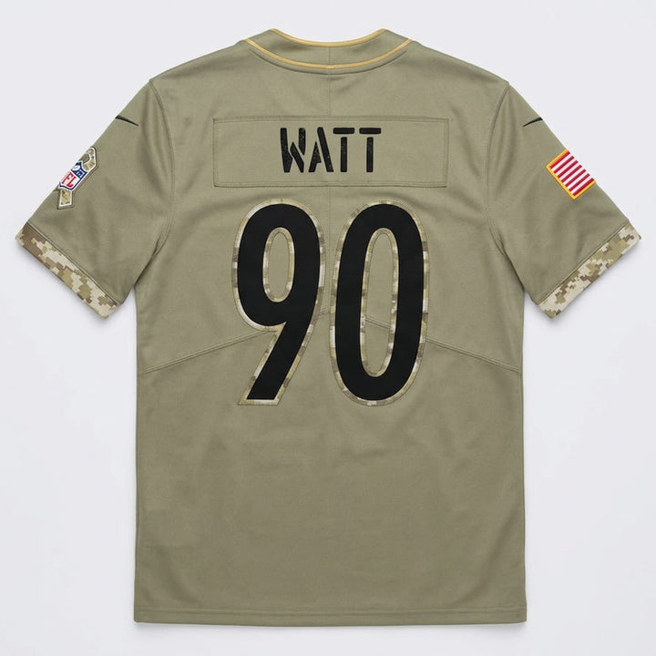 Watt 90 Pittsburgh Football Jersey Olive