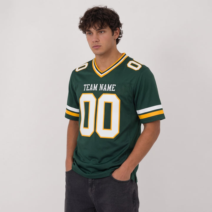 Evergreen Gold Gridiron Football Jersey – Custom Name and Number