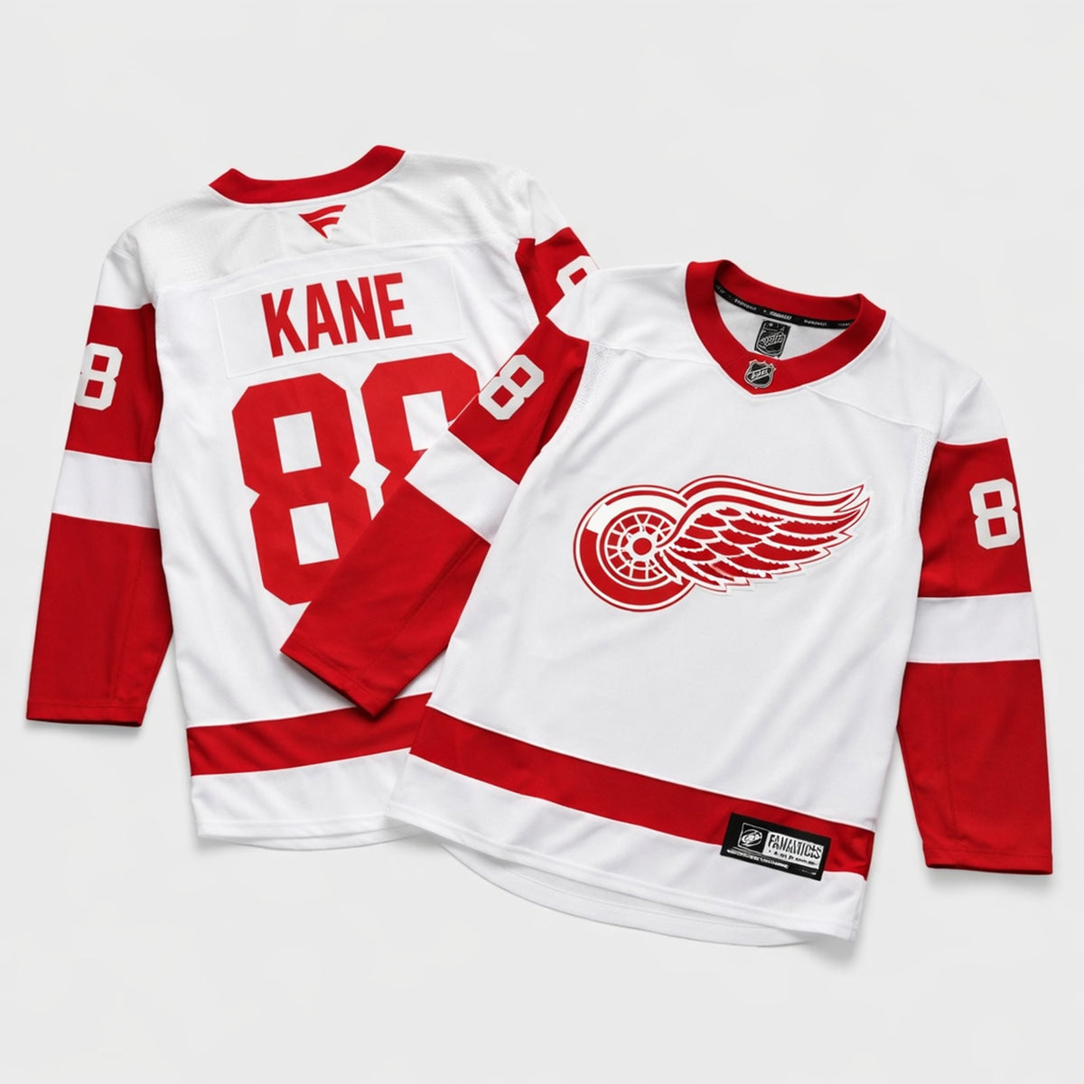 Kane 88 Detroit Red Wings Hockey Jersey White Red - 3