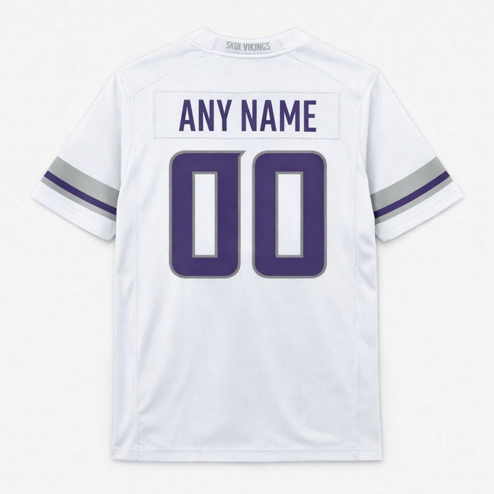 Minnesota Vikings White Custom Football Jersey