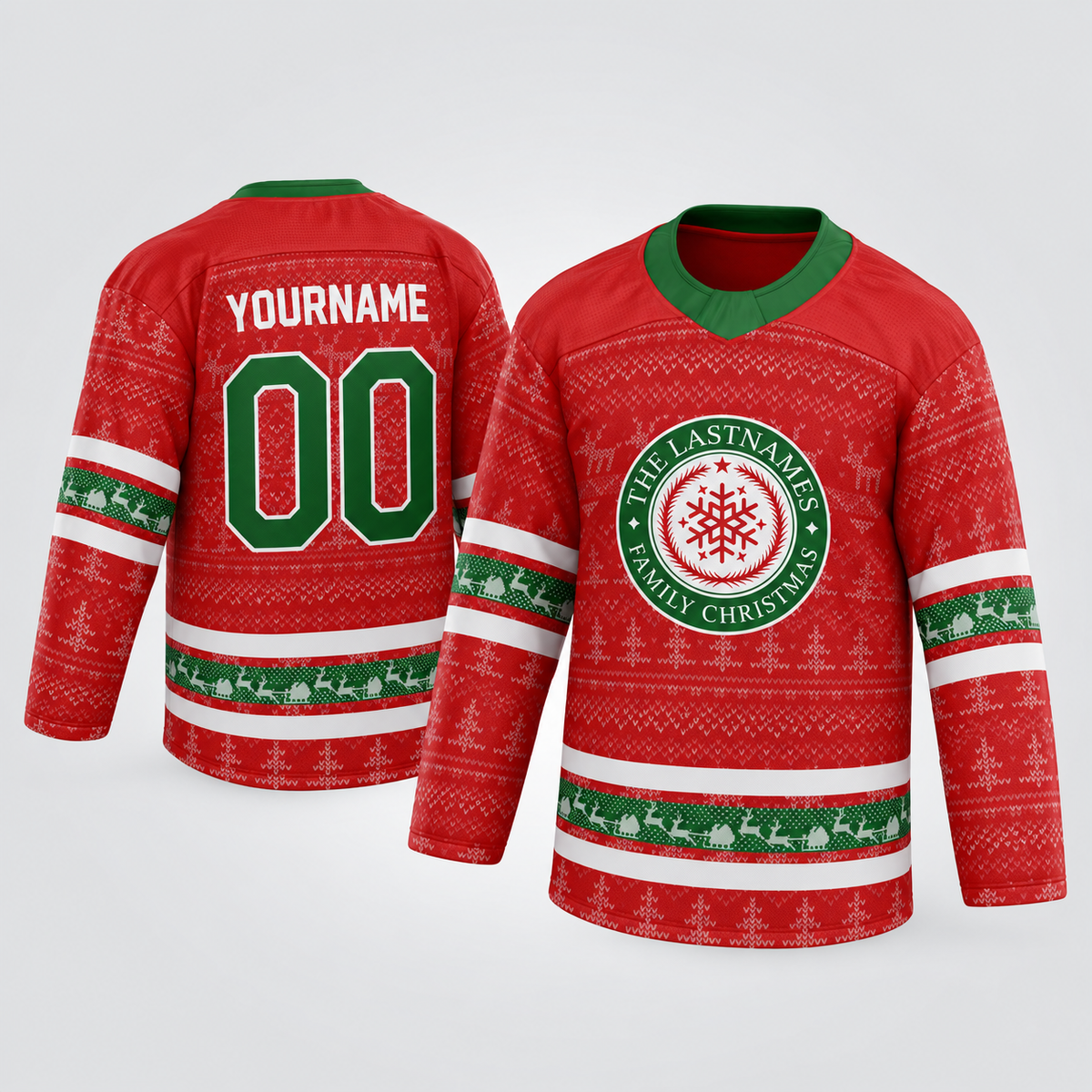 Family Christmas Red Hockey Jersey