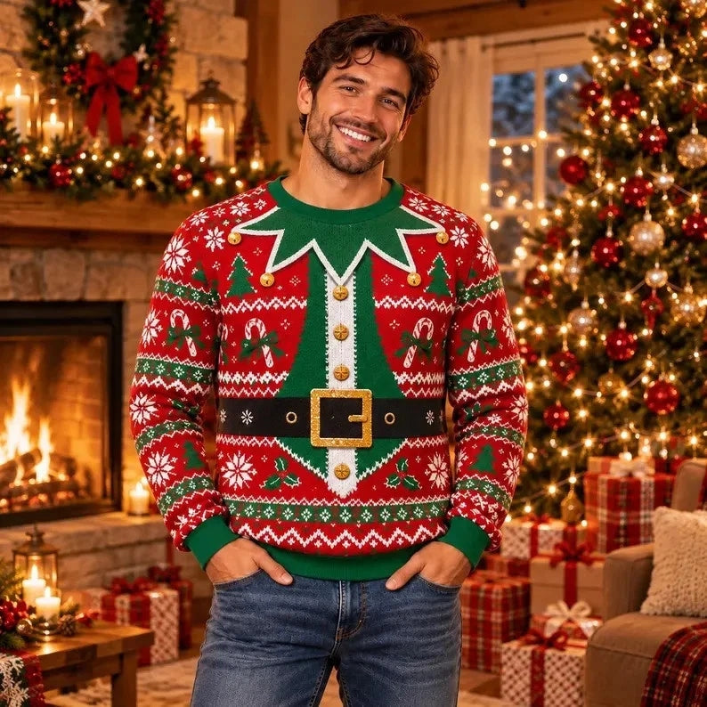 Christmas Elf Costume Ugly Sweater Sweatshirt