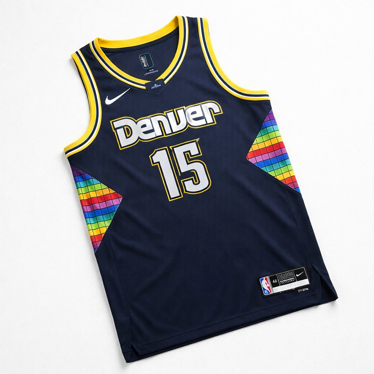 Jokić 15 Denver Navy Rainbow Basketball Jersey - 3