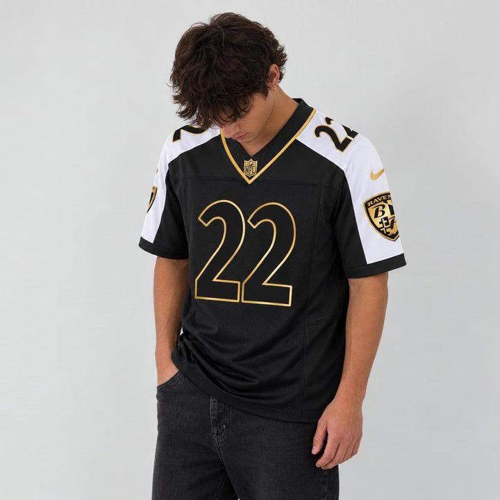 Henry 22 Black Gold Football Jersey