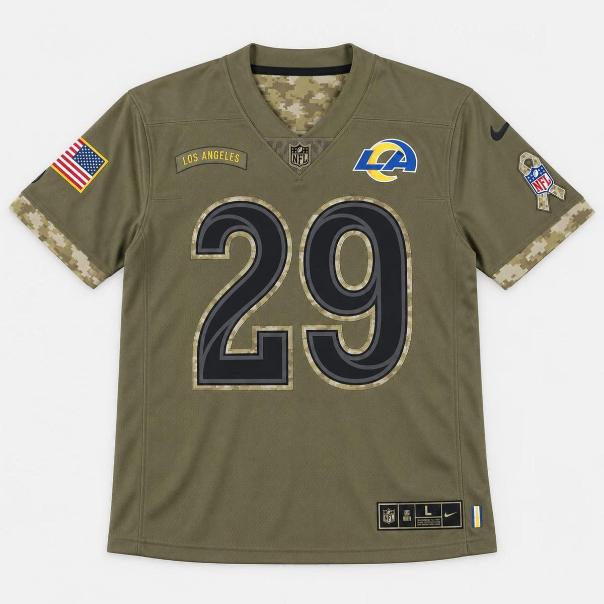 Dickerson 29 Los Angeles Olive Football Jersey - 1