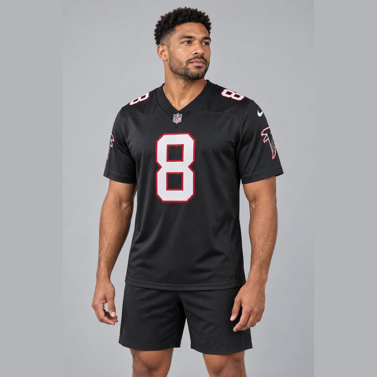 Pitts 8 Black Football Jersey - 3