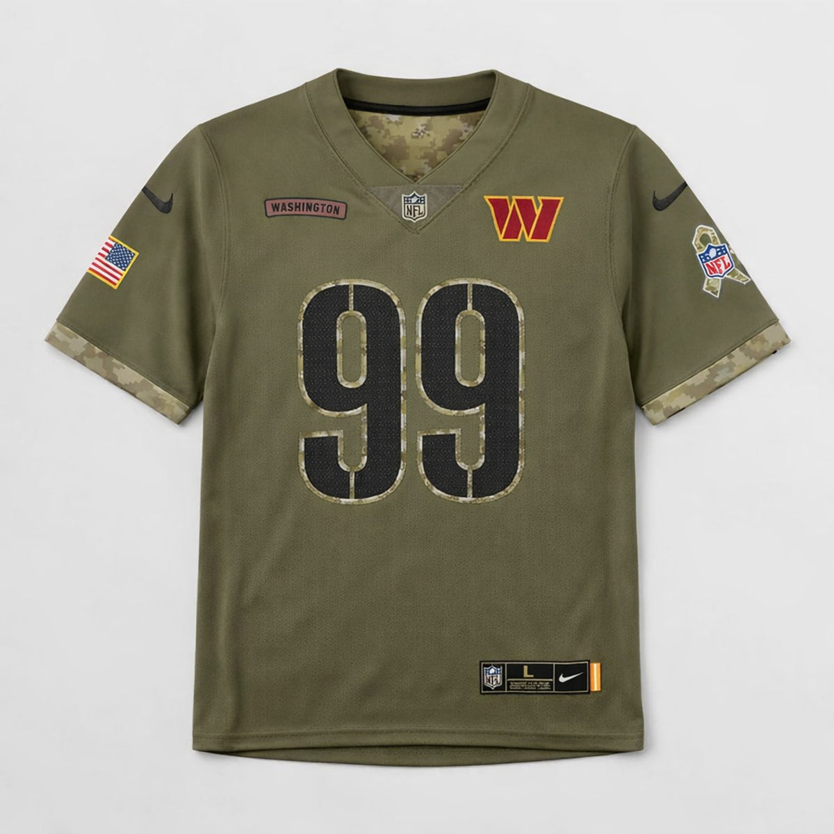 Young 99 Olive Washington Football Jersey - 1