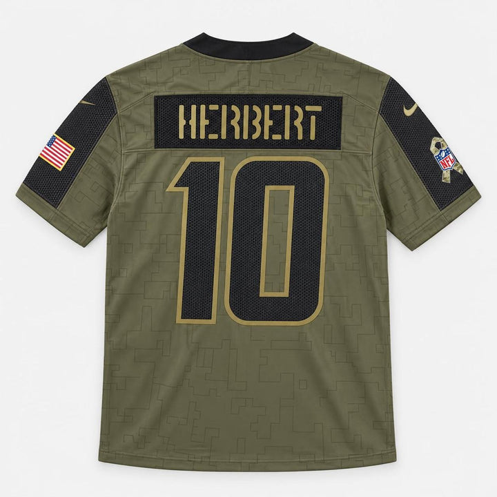 Herbert 10 Los Angeles Olive Football Jersey