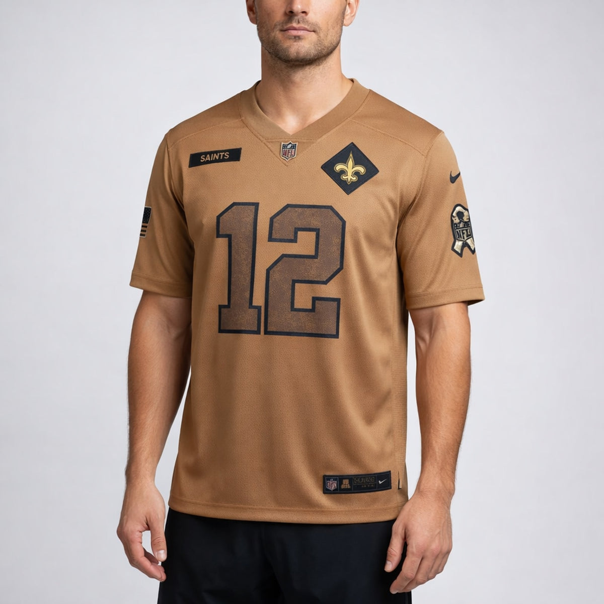 Olave 12 Saints Football Jersey Salute To Service - 4