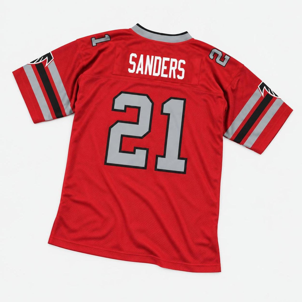 Sanders 21 Red Throwback Football Jersey - 5