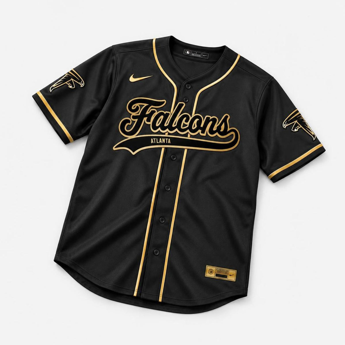 Atlanta Black Gold Baseball Jersey - Custom Name and Number - 8