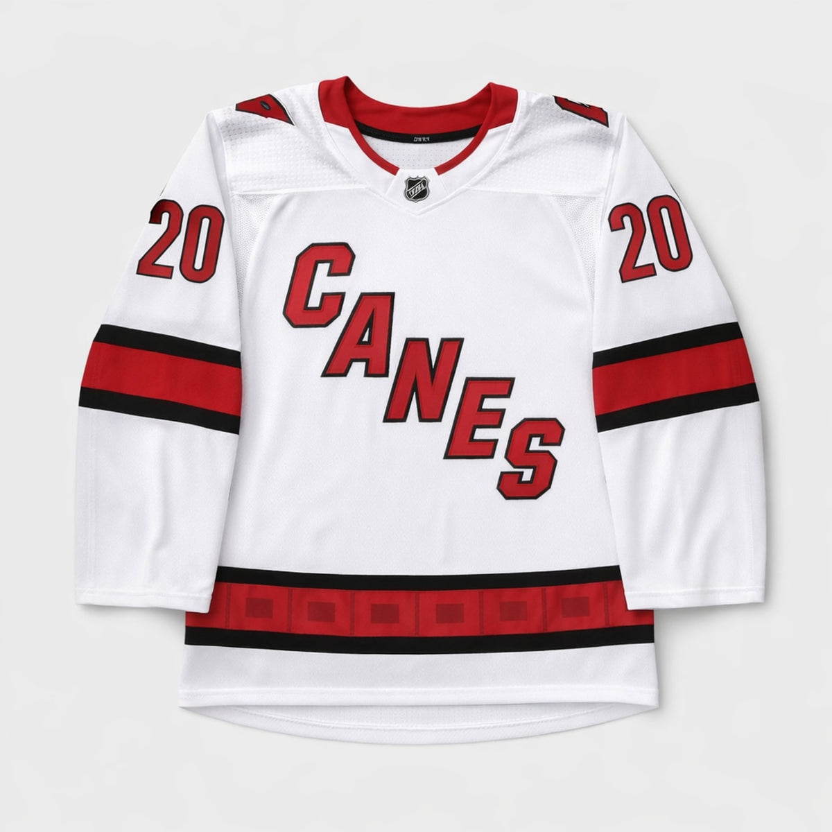 Aho 20 Canes Hockey Jersey White Red - 1