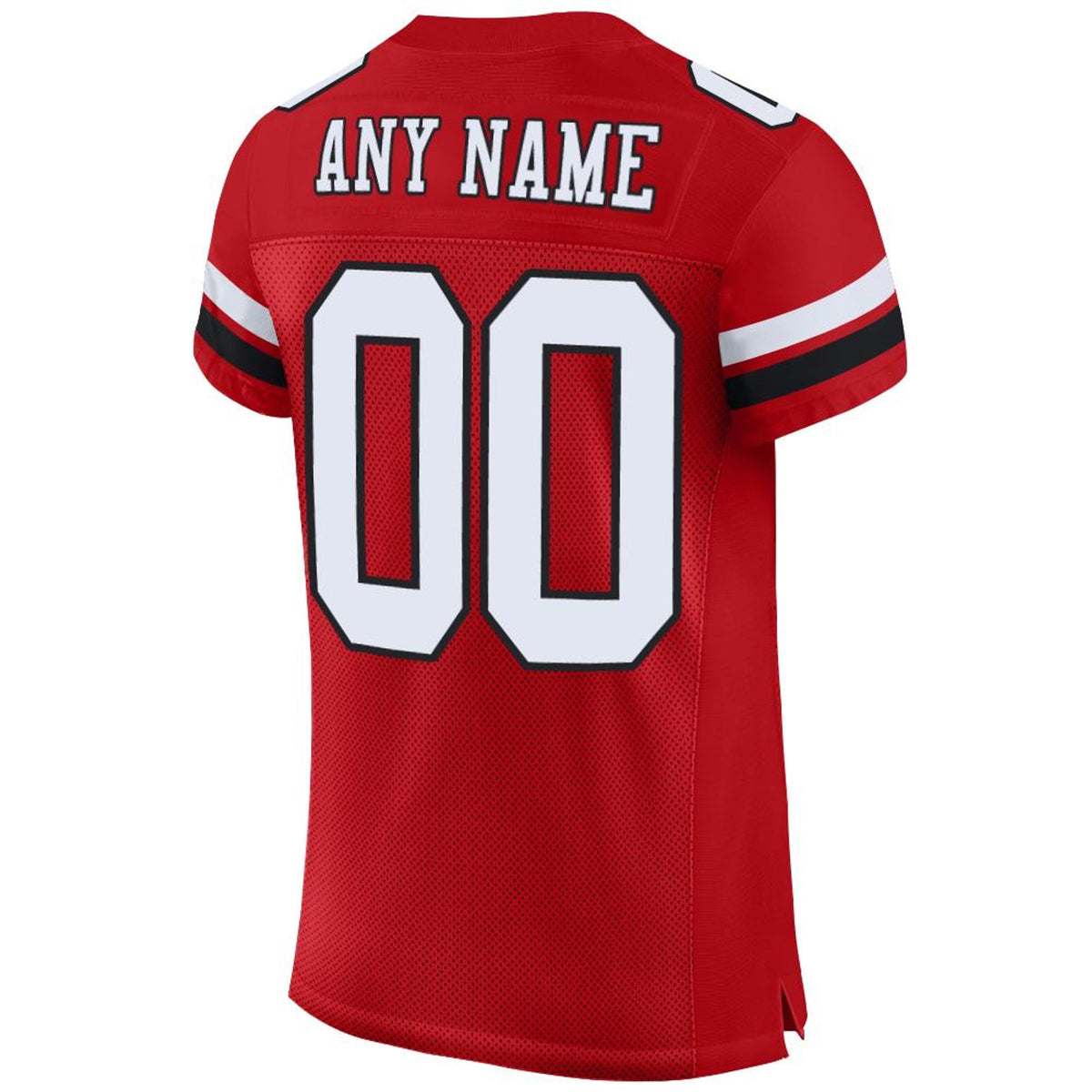 Custom Red White-Black Mesh Football Jersey - 5