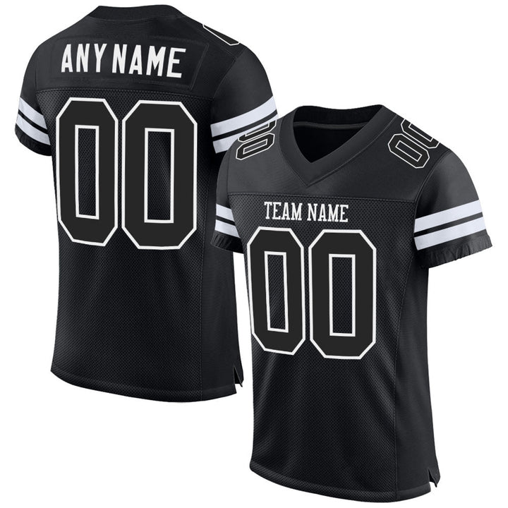 Black White Heritage Football Jersey – Custom Name and Number
