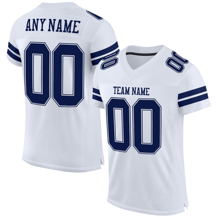 White Navy Gridiron Football Jersey – Custom Name and Number