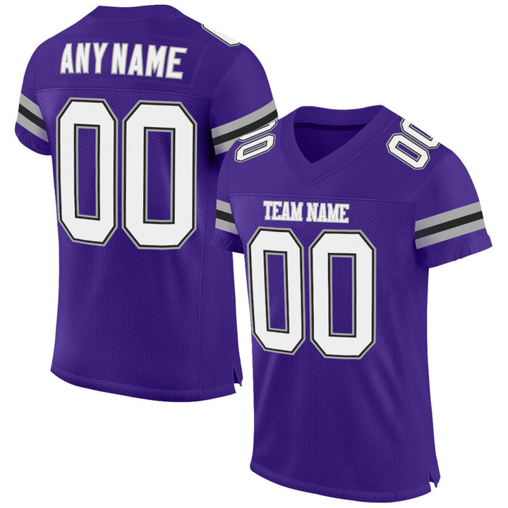 Purple Silver Gridiron Football Jersey – Custom Name and Number