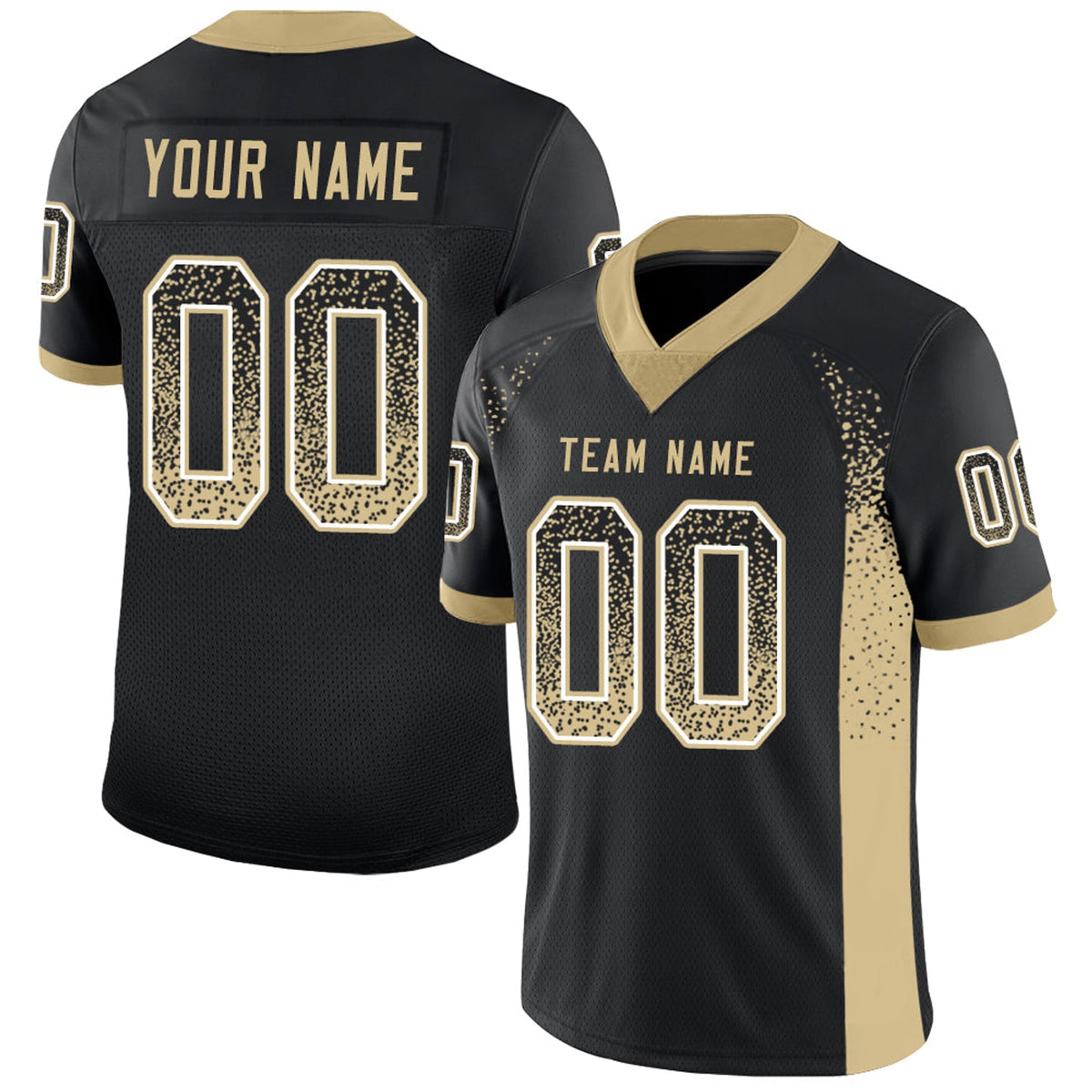 Custom Black Vegas Gold-White Drift Fashion Football Jersey - 1