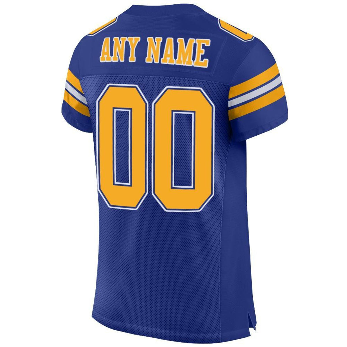 Custom Royal Gold-White Mesh Football Jersey - 5