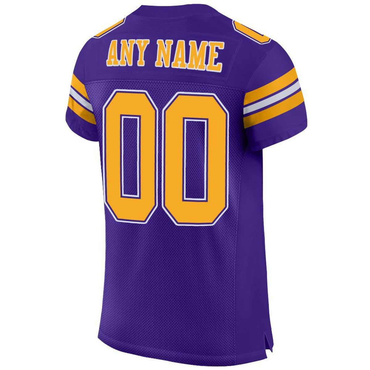 Custom Purple Gold-White Mesh Football Jersey - 5
