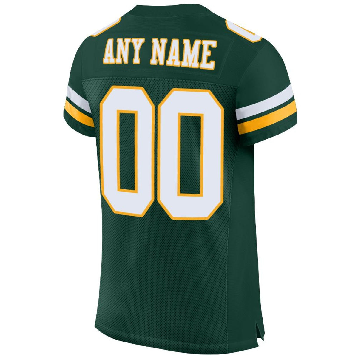 Custom Green White-Gold Mesh Football Jersey - 5