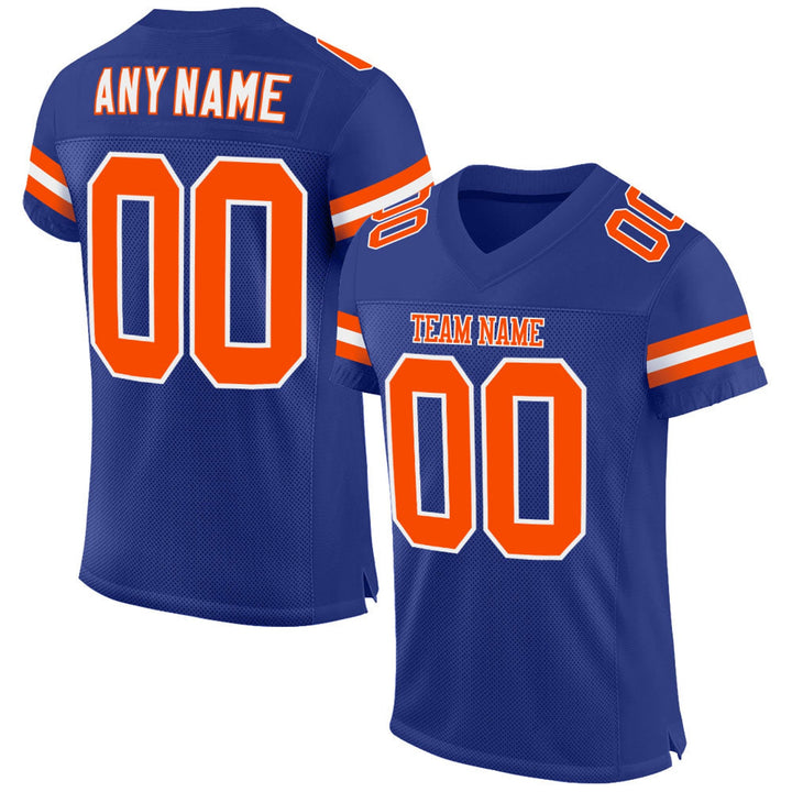 Royal Blue Orange Football Jersey – Custom Name and Number