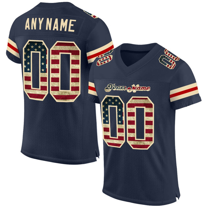 Patriotic USA Flag Football Jersey – Custom Name and Number