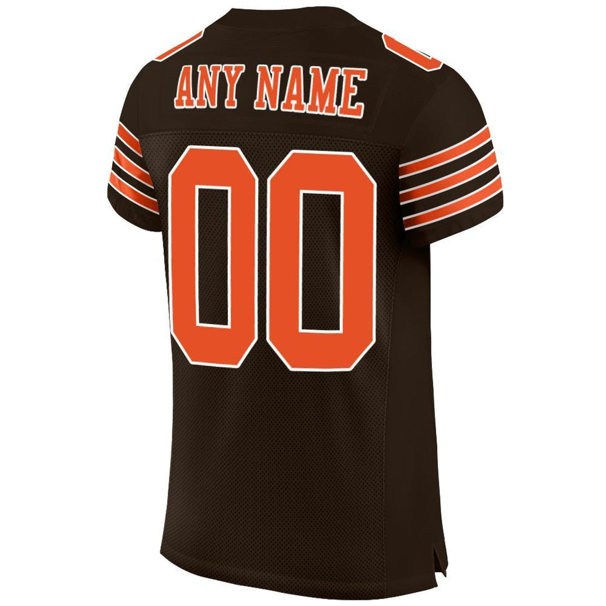 Custom Brown Orange-White Mesh Football Jersey - 5
