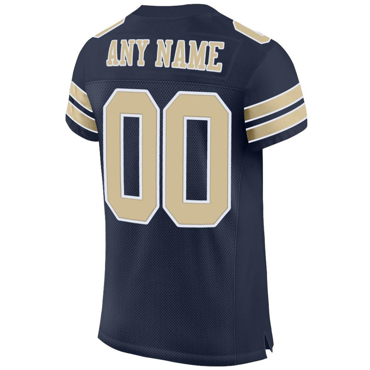 Custom Navy Vegas Gold-White Mesh Football Jersey - 5
