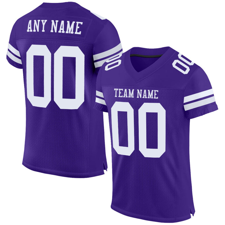 Custom Purple White Stripe Football Jersey – Personalized Team Name and Number