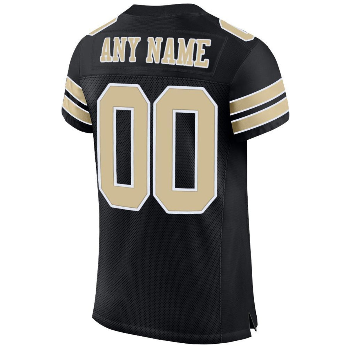 Custom Black Vegas Gold-White Mesh Football Jersey - 5
