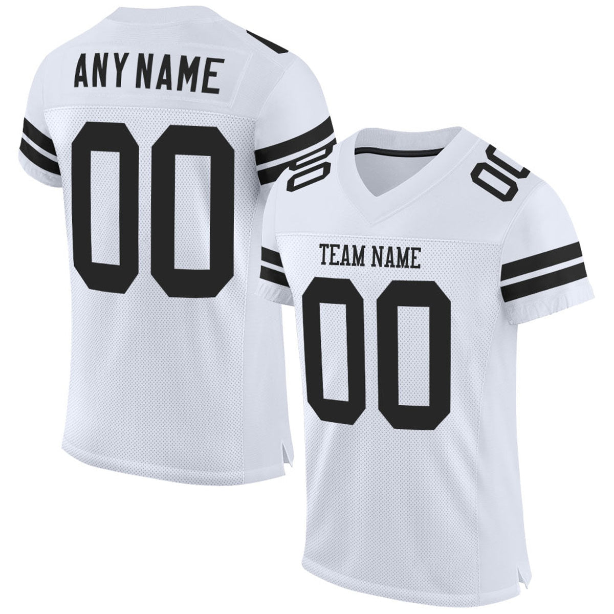 Custom White Black Mesh Football Jersey - 1
