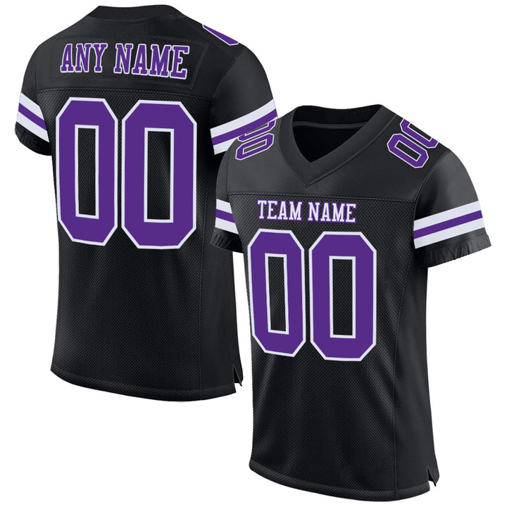 Black Purple Varsity Football Jersey – Custom Name and Number