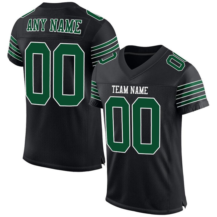 Black Green Gridiron Football Jersey – Custom Name and Number