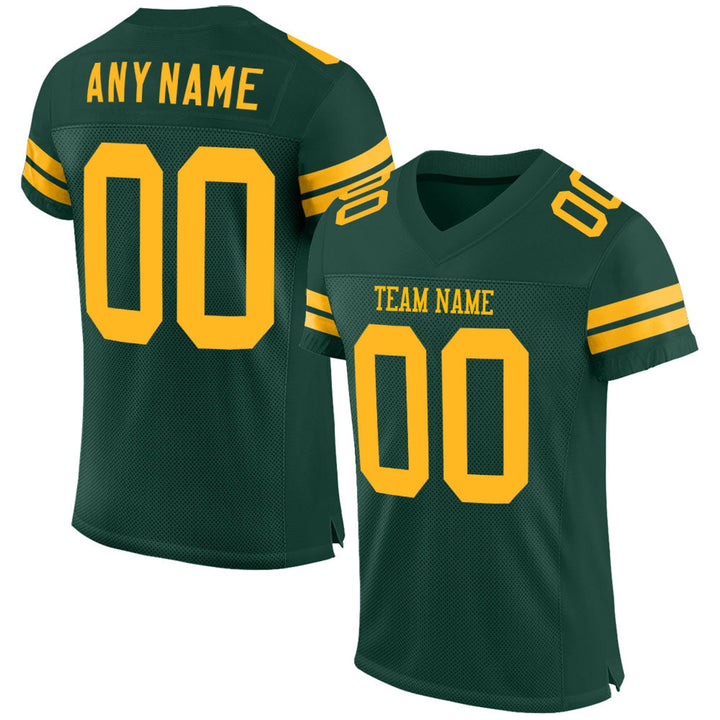 Green Gold Heritage Football Jersey – Custom Name and Number