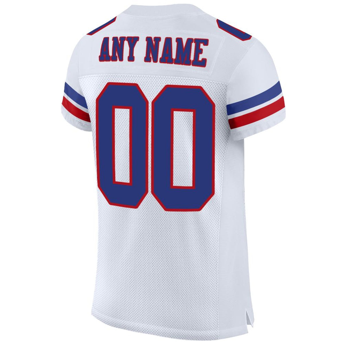 Custom White Royal-Red Mesh Football Jersey - 5