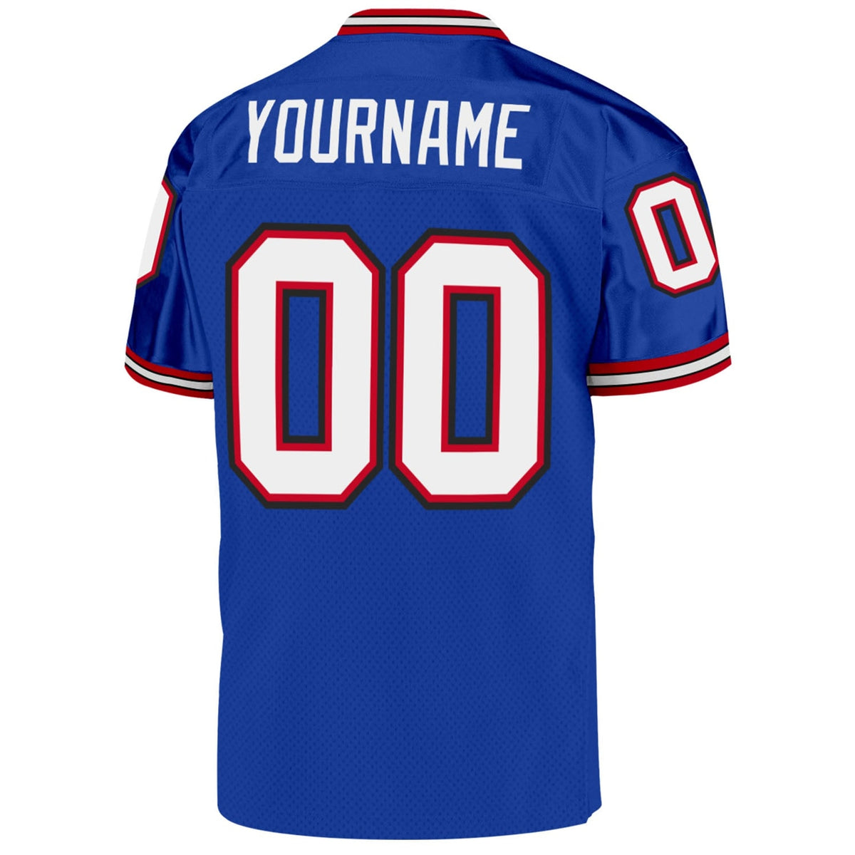 Custom Royal White-Red Mesh Throwback Football Jersey - 5