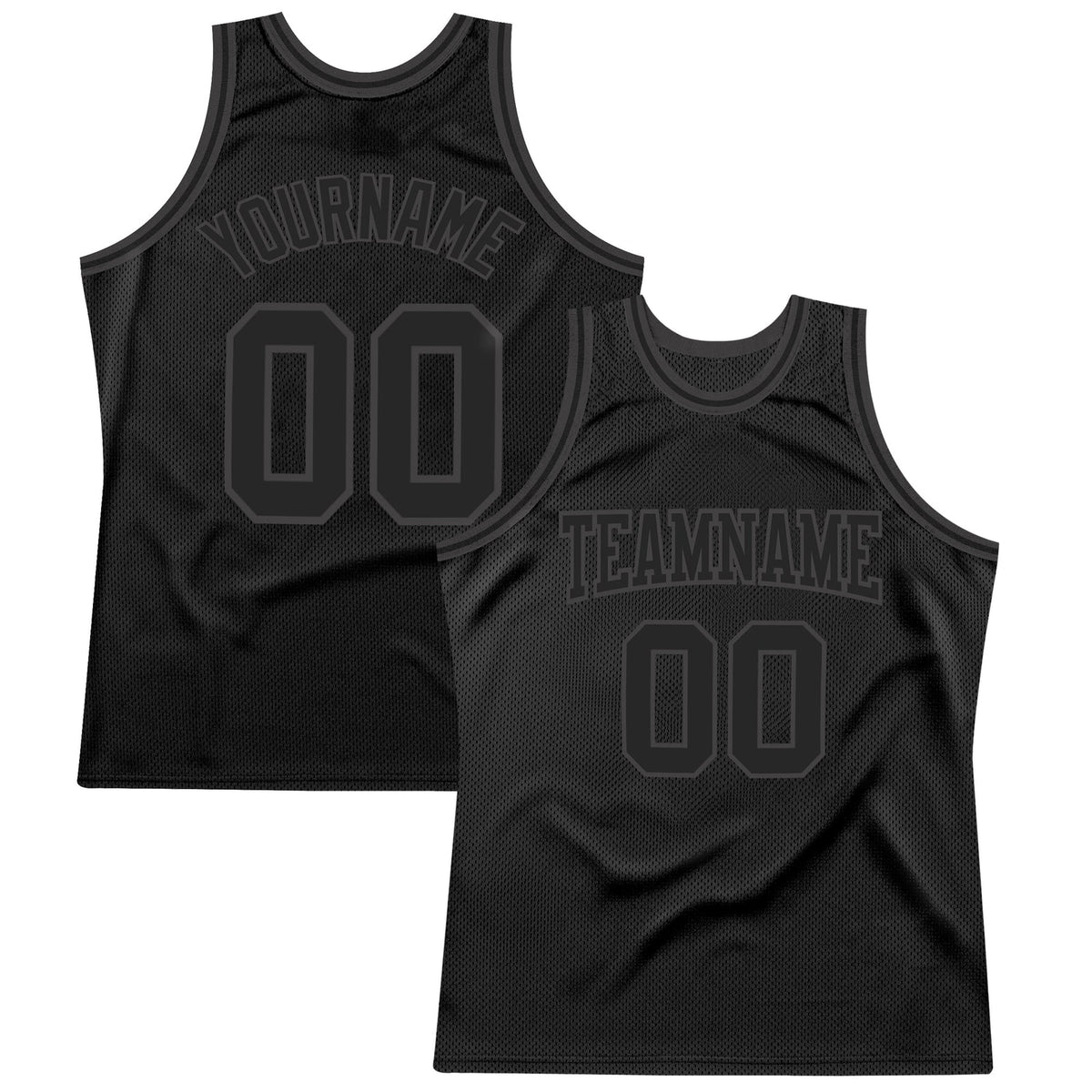 Custom Black Black-Steel Gray Throwback Basketball Jersey - 1